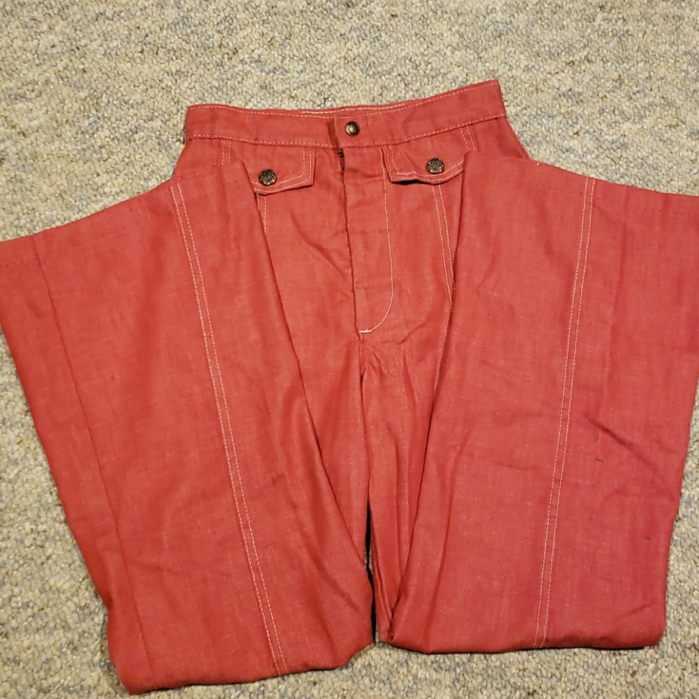 Size 2 Coral High-Waisted, Bell Bottom Jeans
